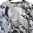 Switch DKNY Sport Y2K All Over Logo Print Boxy Cropped Shirt Streetwear White Womens XL 3 image
