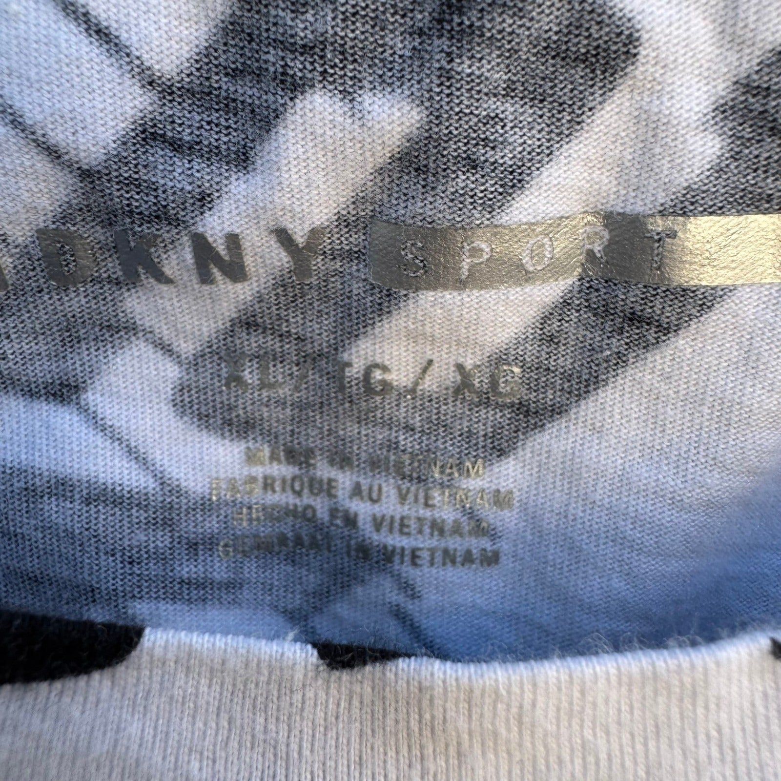 DKNY Sport Y2K All Over Logo Print Boxy Cropped Shirt Streetwear White Womens XL