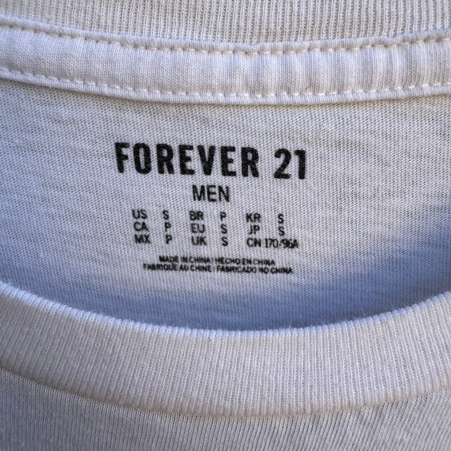 Forever 21 Living My Best Life Graphic Shirt Streetwear Collegiate White Mens S