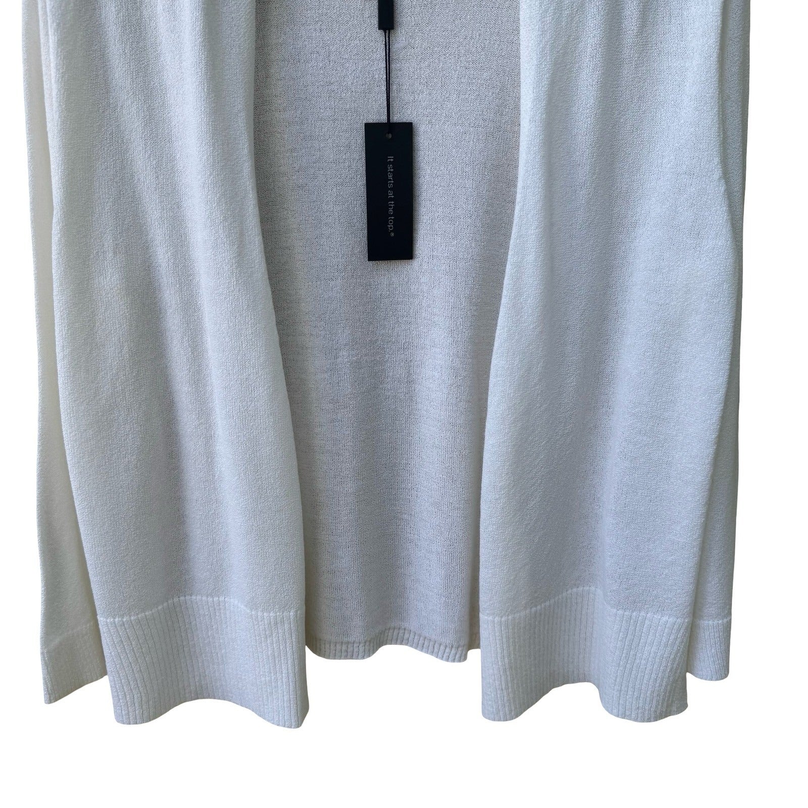 Cable & Gauge Minimalist Coastal Open Front Sheer Knit Cardigan Sweater XL NWT