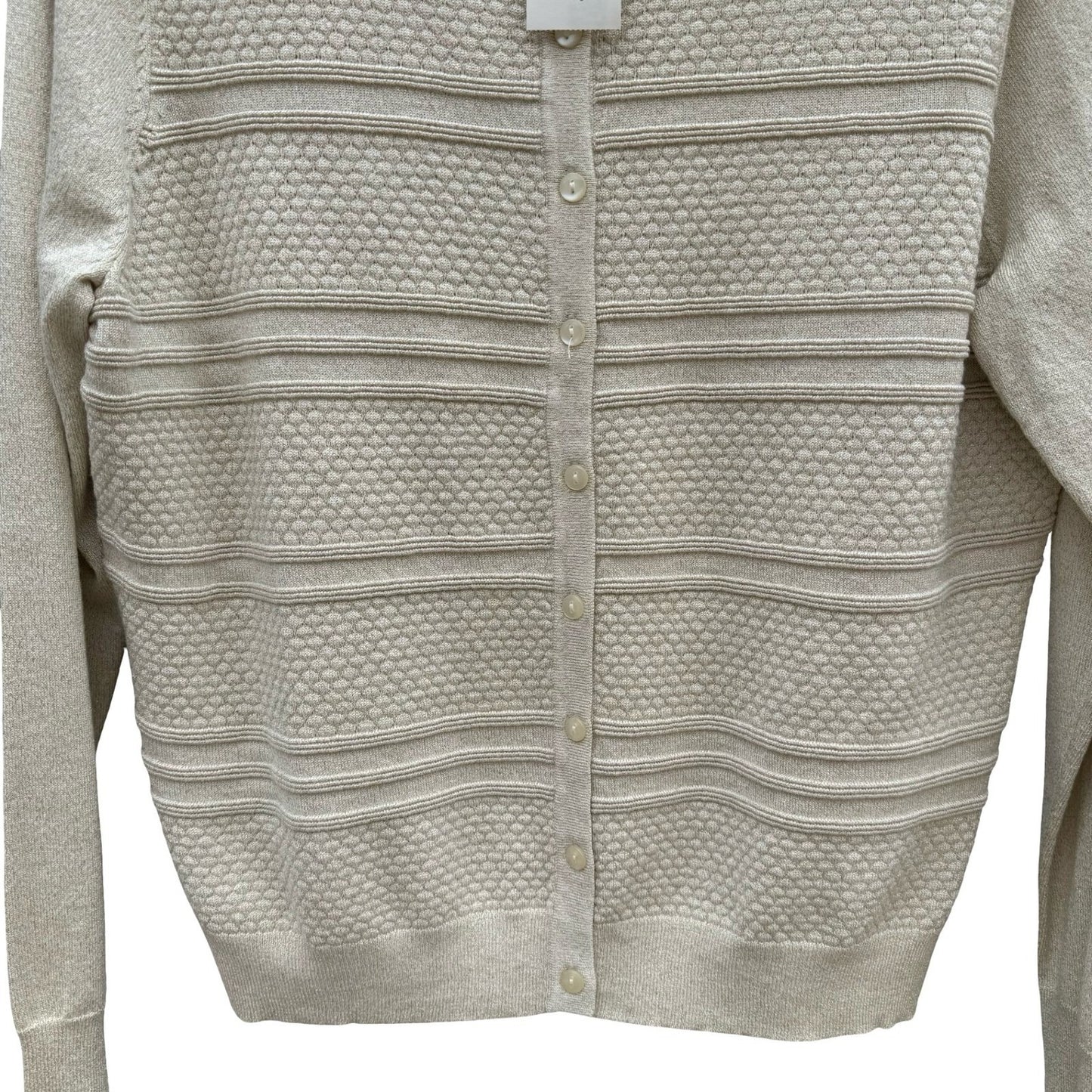 Charter Club Gold Dust Metallic Party Knit Cardigan Sweater PXL Shimmer NEW Tags