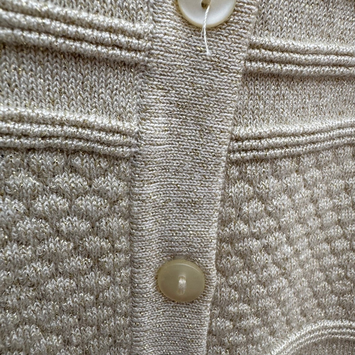 Charter Club Gold Dust Metallic Party Knit Cardigan Sweater PXL Shimmer NEW Tags