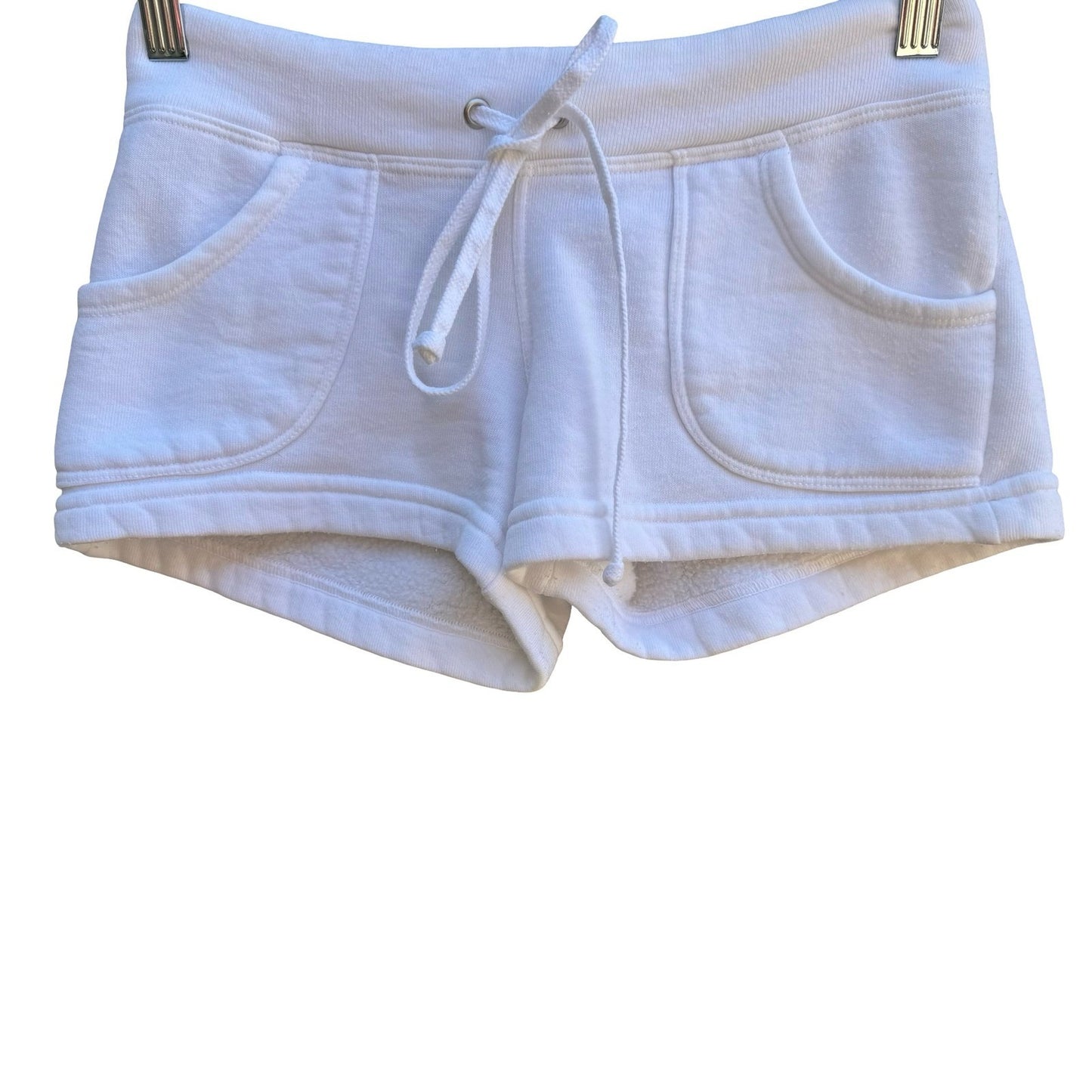 Hard Tail Y2K Athleisure Loungewear Cozy Fleece Lounge Short Shorts White XS