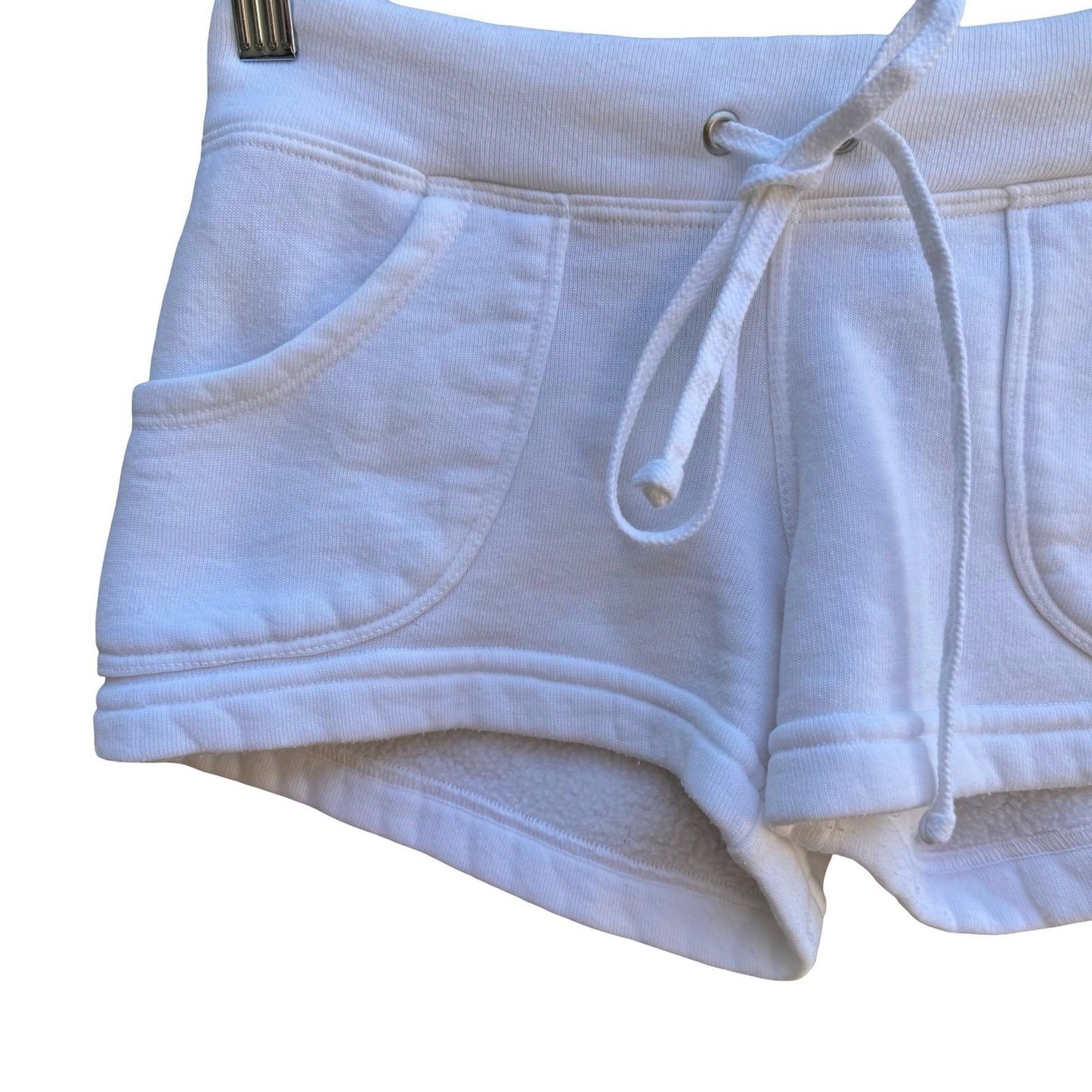 Hard Tail Y2K Athleisure Loungewear Cozy Fleece Lounge Short Shorts White XS