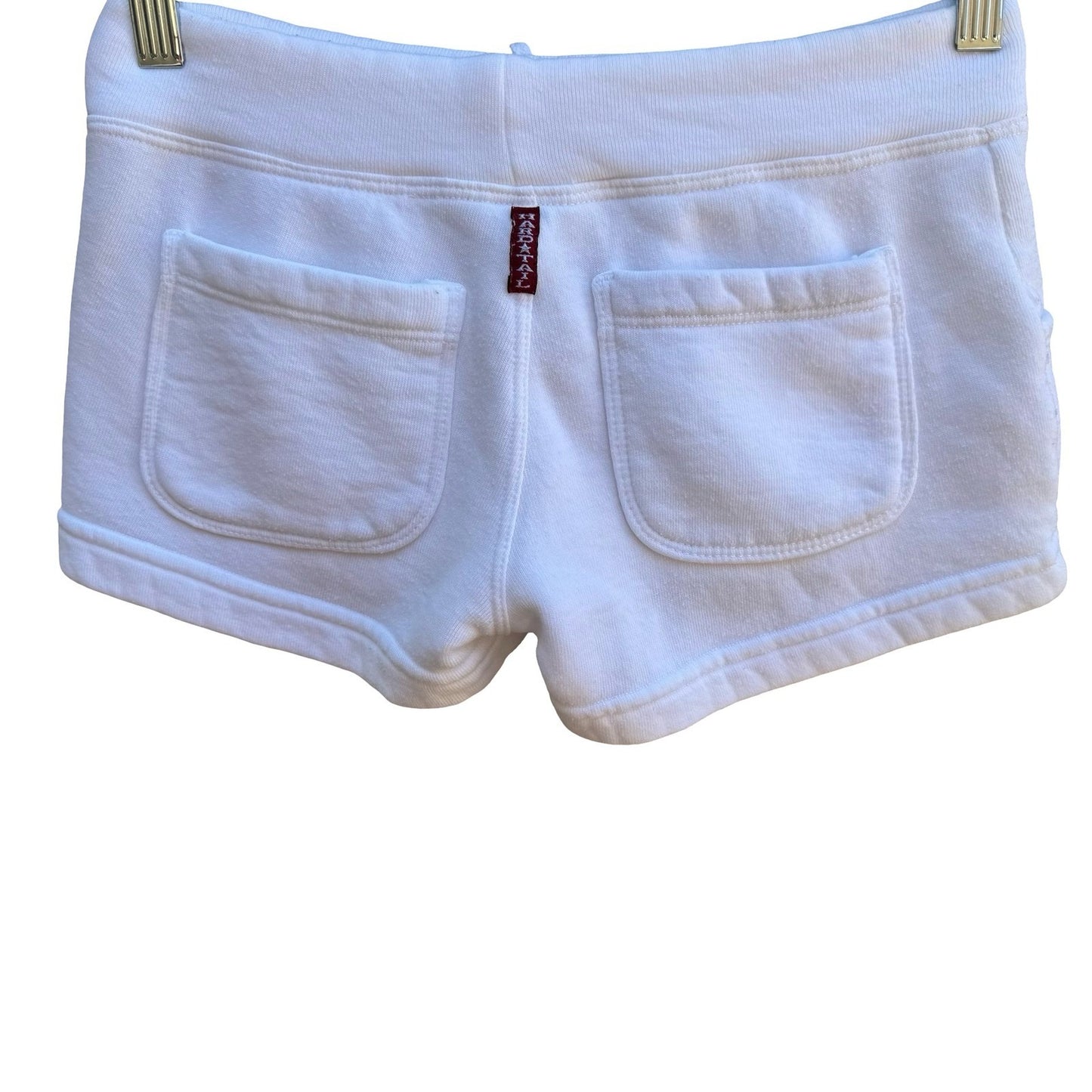 Hard Tail Y2K Athleisure Loungewear Cozy Fleece Lounge Short Shorts White XS