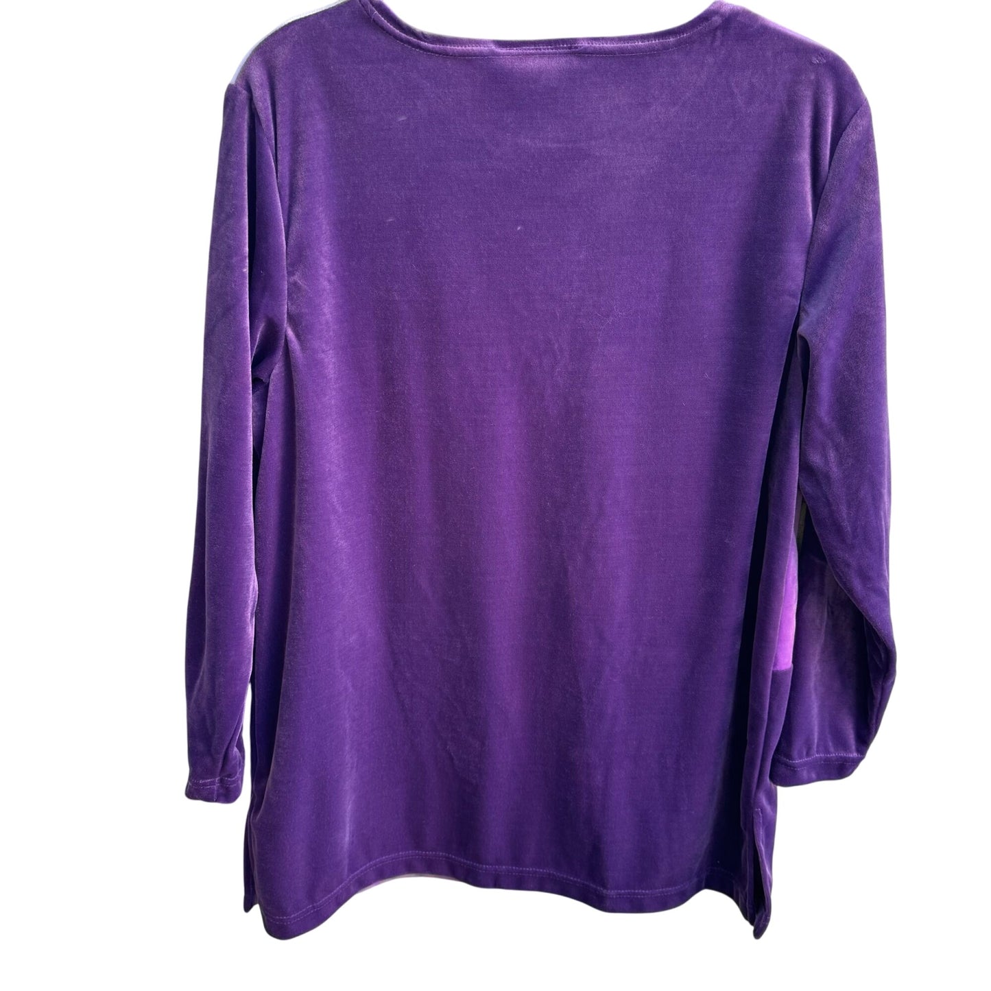 Fashion Formula Vintage Womens Purple Velvet Colorblock Long Sleeve Shirt Small