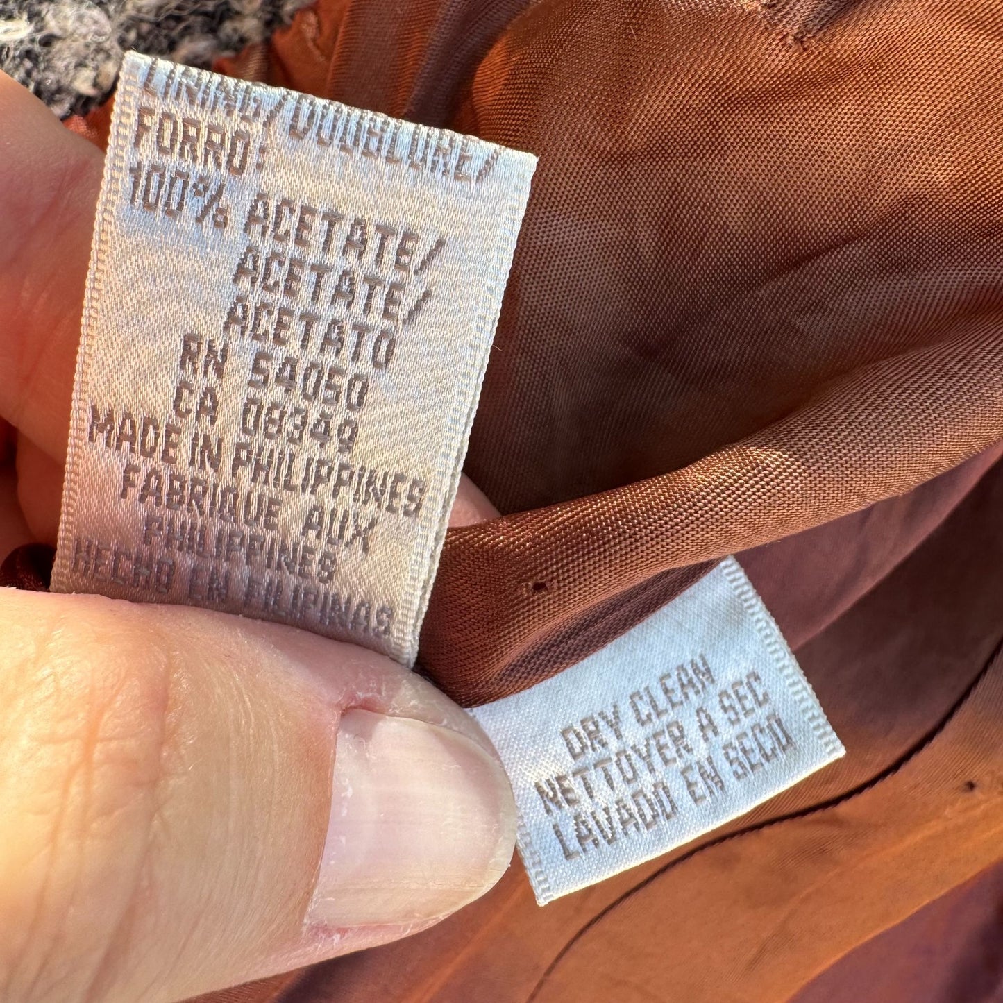 Jones New York Vintage Womens Brown Gray Tweed Wool Blend Boucle Jacket Blazer 10