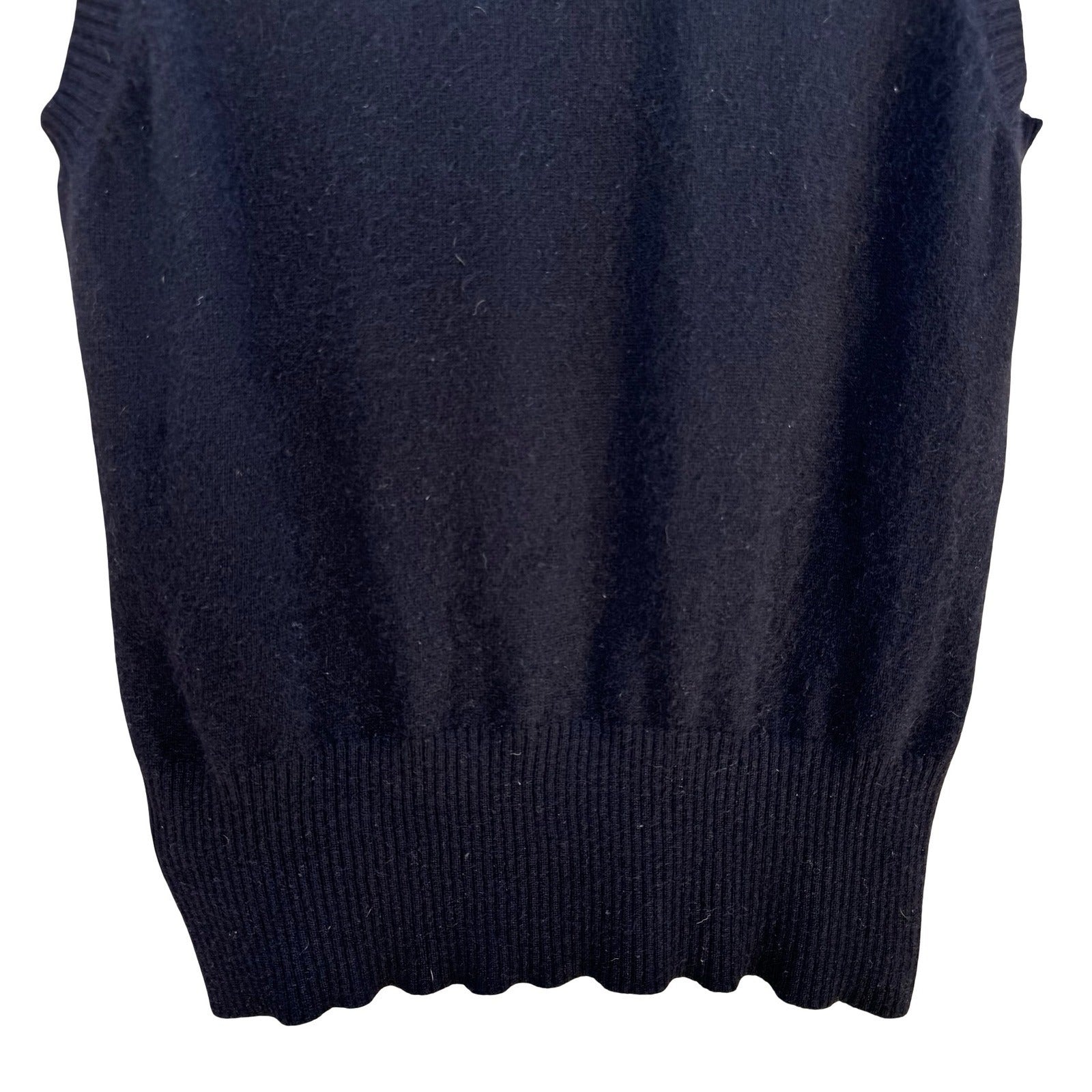Future Paradise Cashmere Old Money Black Sweater Vest Sleeveless S Quiet Luxury