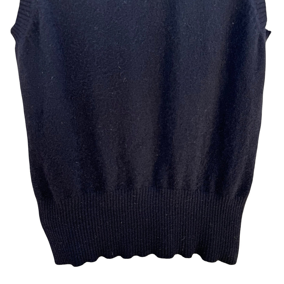Future Paradise Cashmere Old Money Black Sweater Vest Sleeveless S Quiet Luxury