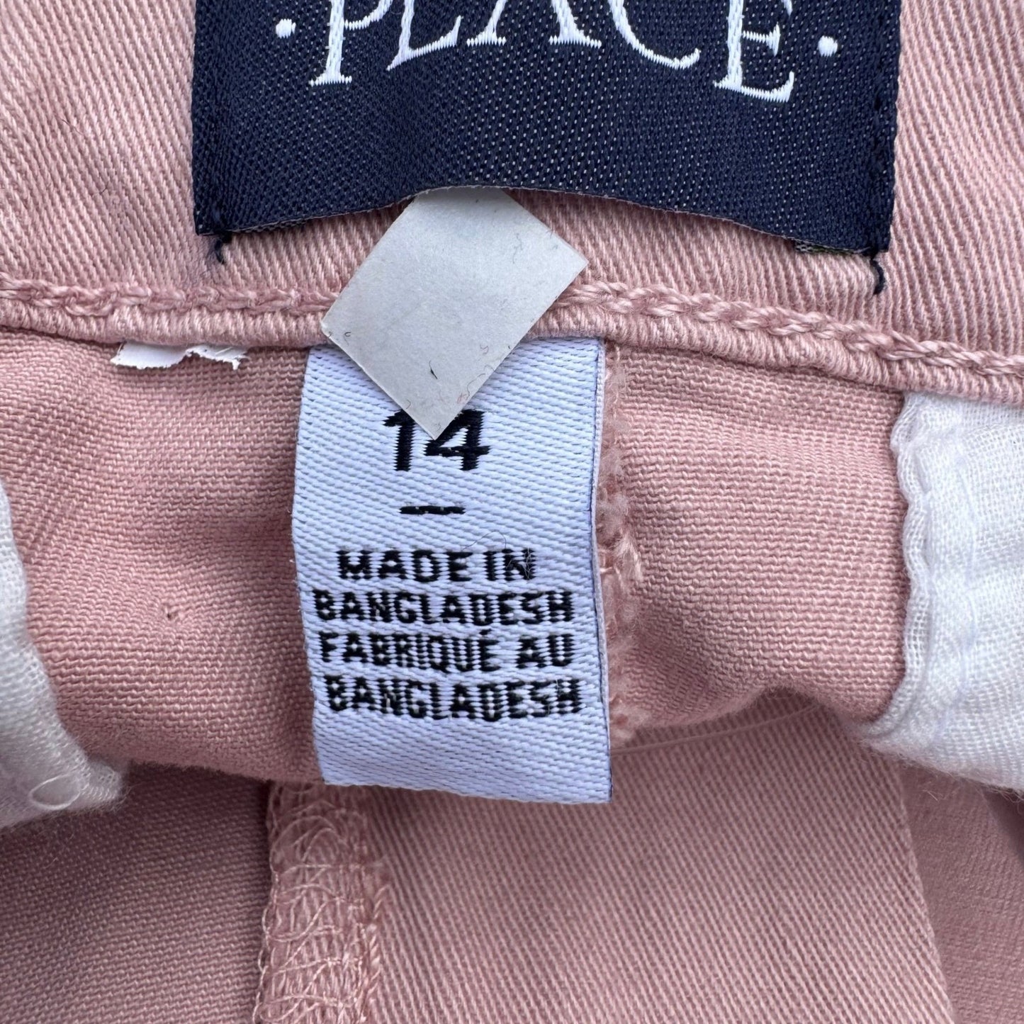 The Childrens Place Girls Mauve Pink Chino Pants with Striped Belt Size 14 NWT