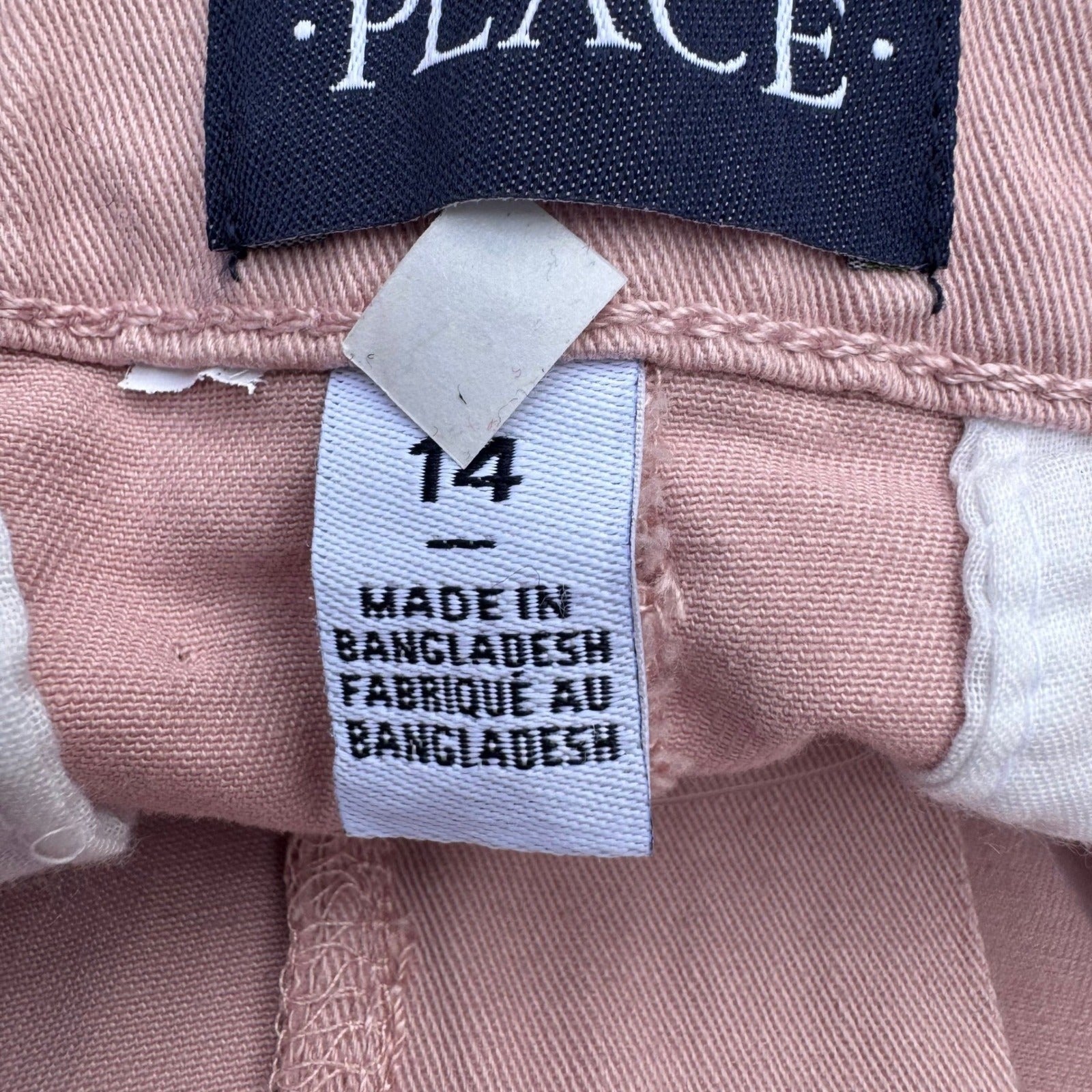 The Childrens Place Girls Mauve Pink Chino Pants with Striped Belt Size 14 NWT