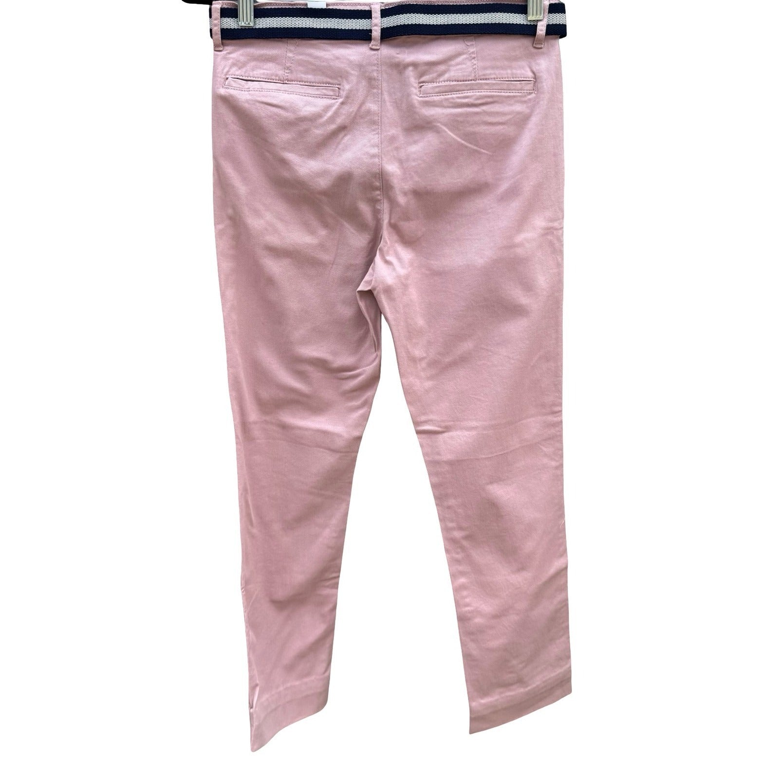 The Childrens Place Girls Mauve Pink Chino Pants with Striped Belt Size 14 NWT