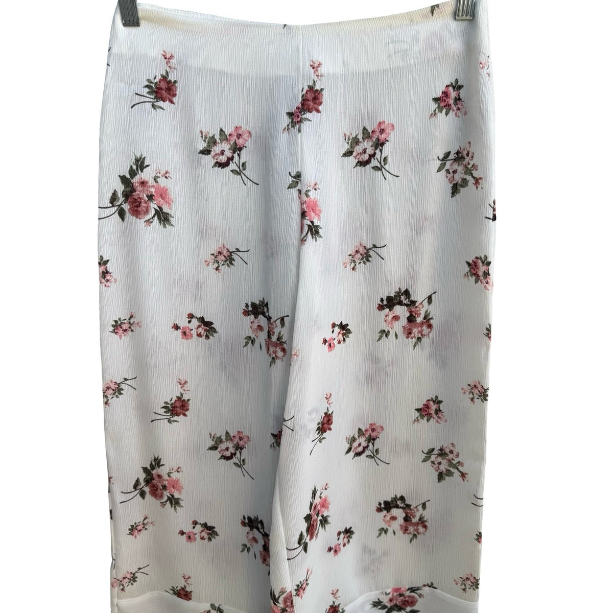 Katie K Cottagecore Romantic Coquette Boho Garden Floral Wide Leg Chiffon Pant M