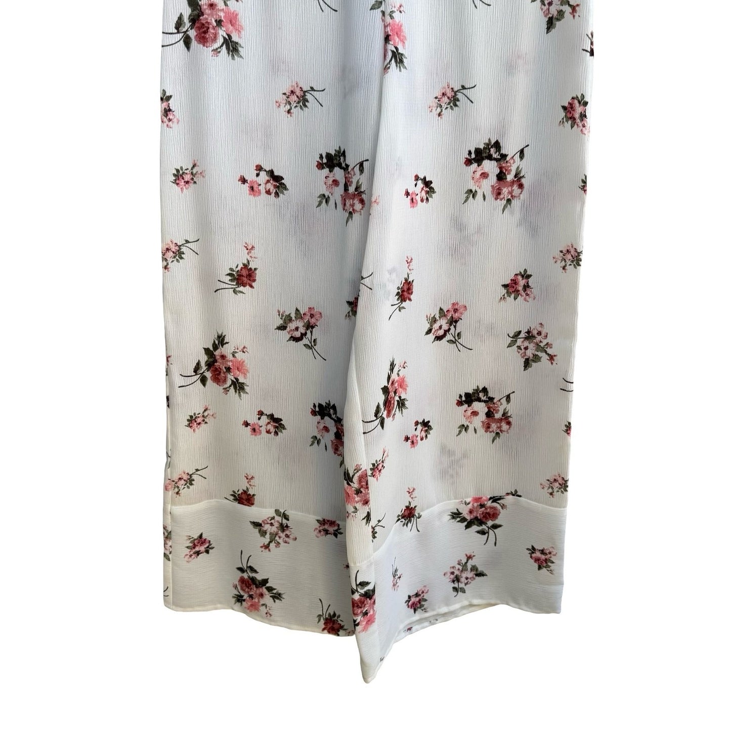 Katie K Cottagecore Romantic Coquette Boho Garden Floral Wide Leg Chiffon Pant M