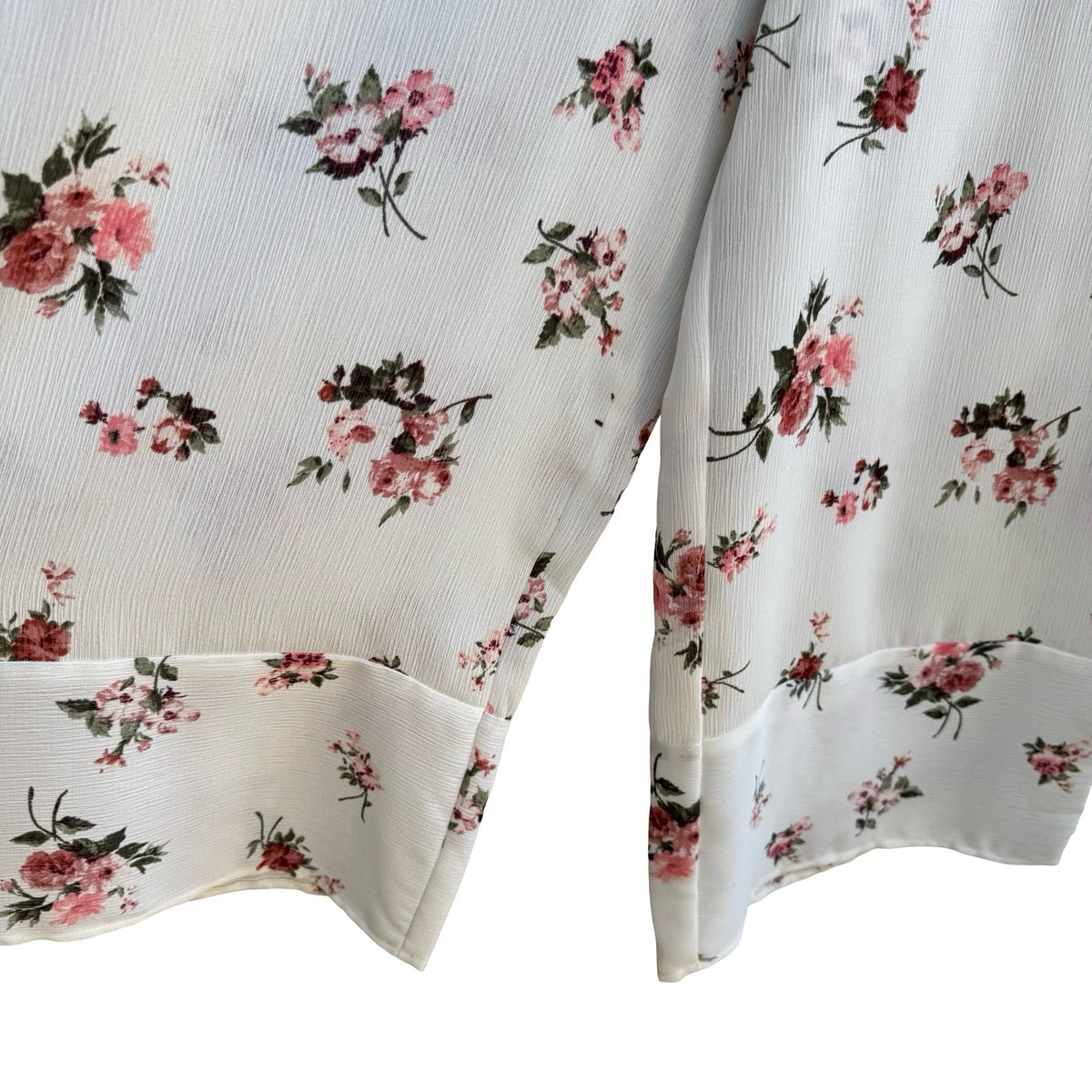Katie K Cottagecore Romantic Coquette Boho Garden Floral Wide Leg Chiffon Pant M