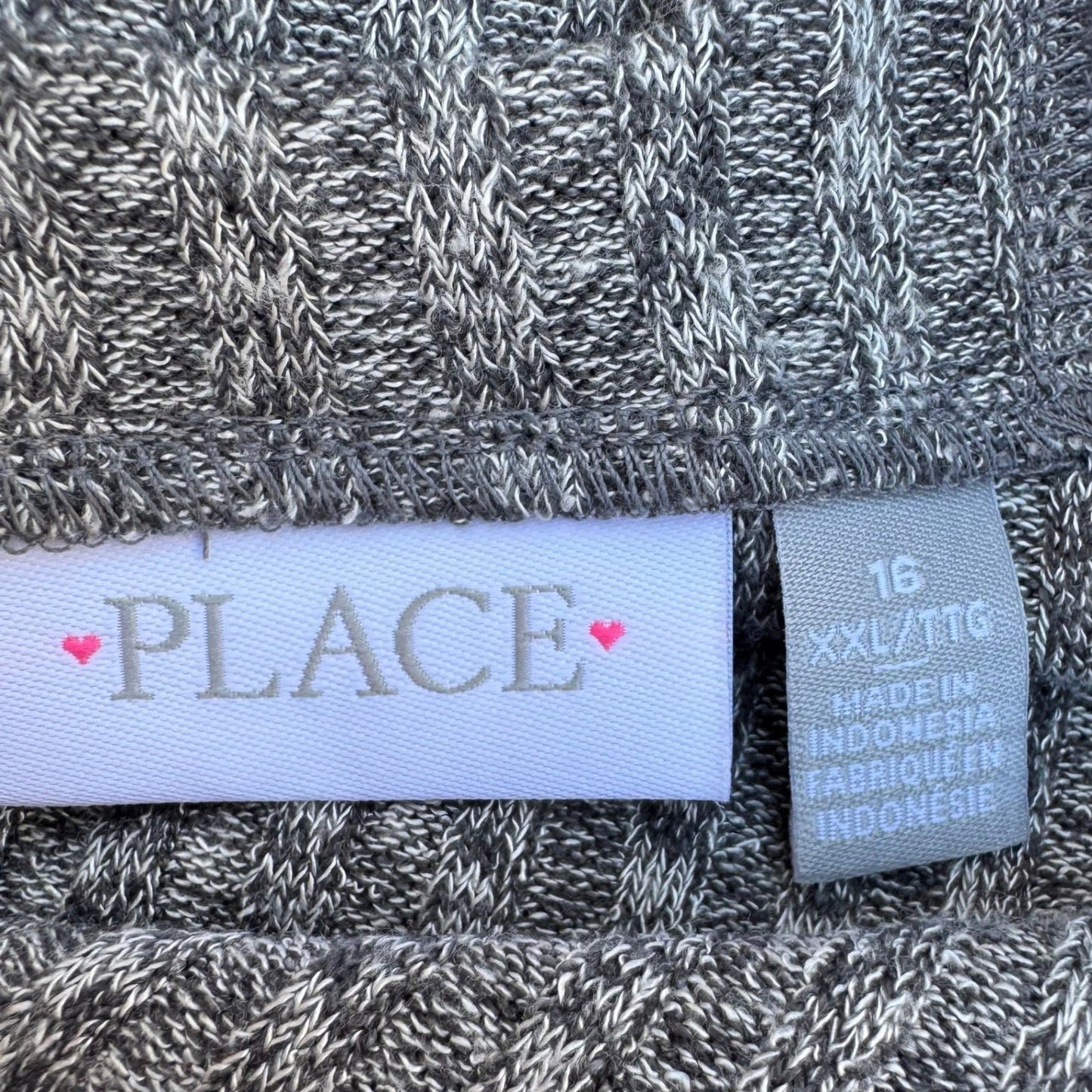 The Childrens Place Girls XXL 16 Grey Ribbed Marl Skater Dress Lattice Back NEW