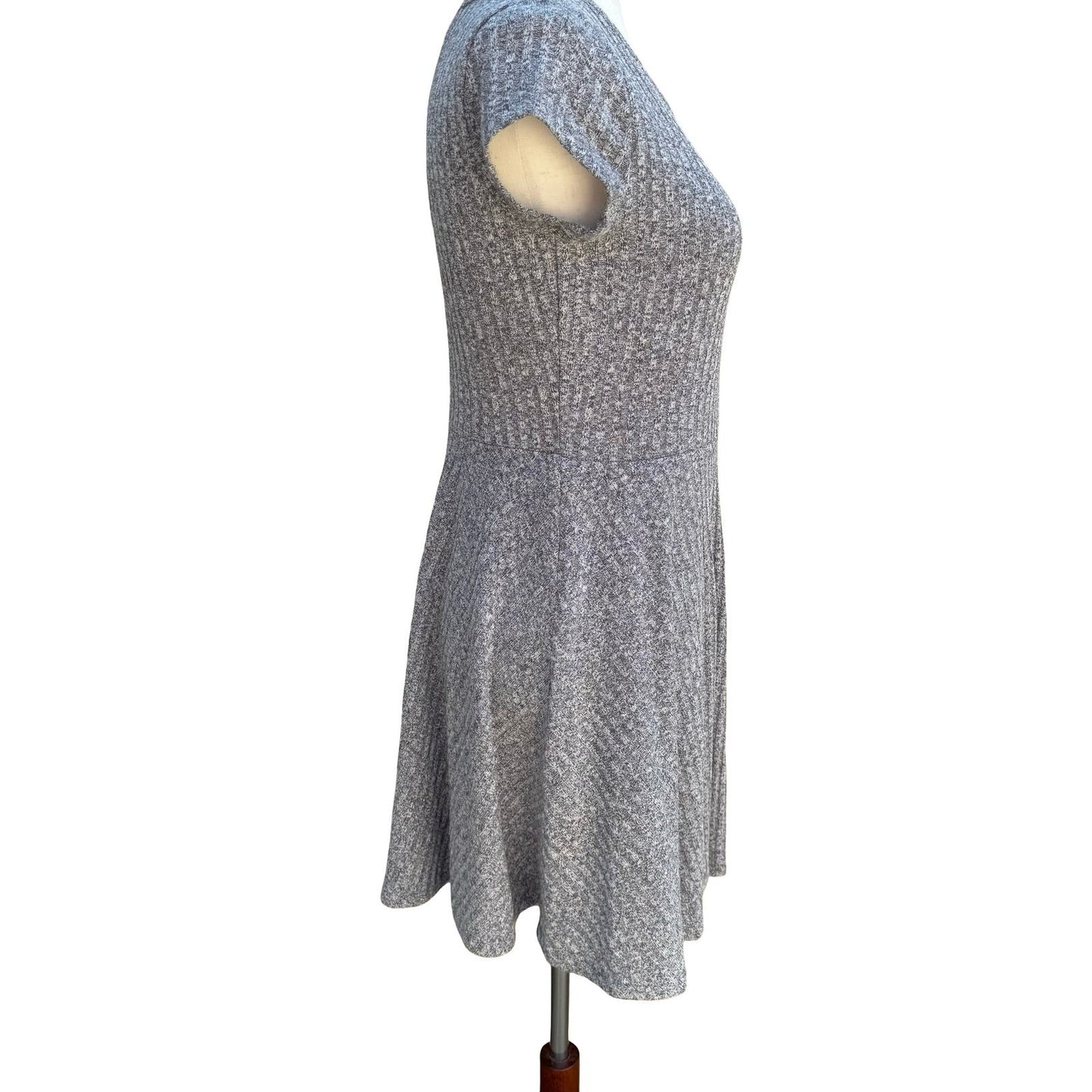 The Childrens Place Girls XXL 16 Grey Ribbed Marl Skater Dress Lattice Back NEW