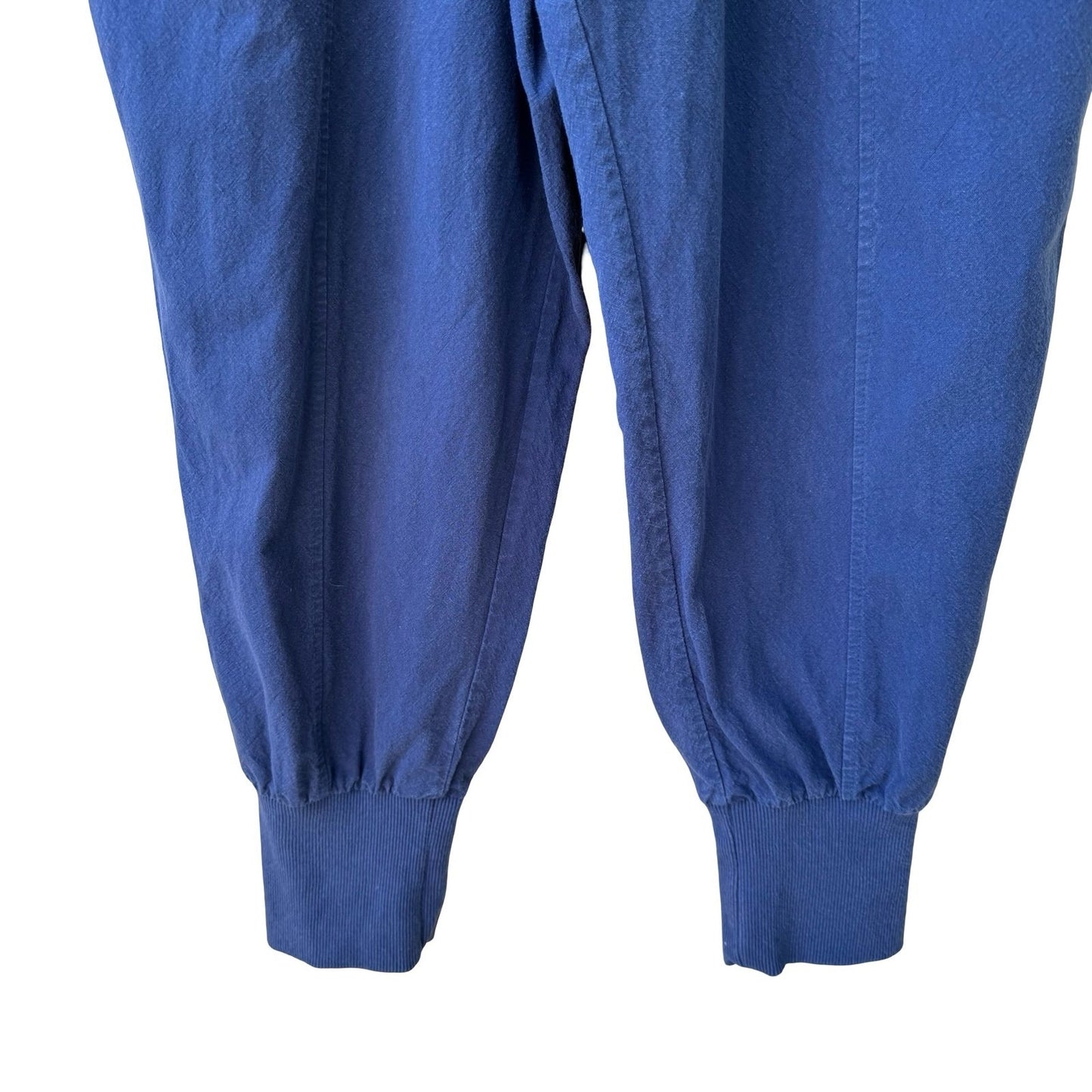 One Boy Linen Blend Minimalist Jogger Pants Relaxed Boho Lagenlook Blue Mens OS