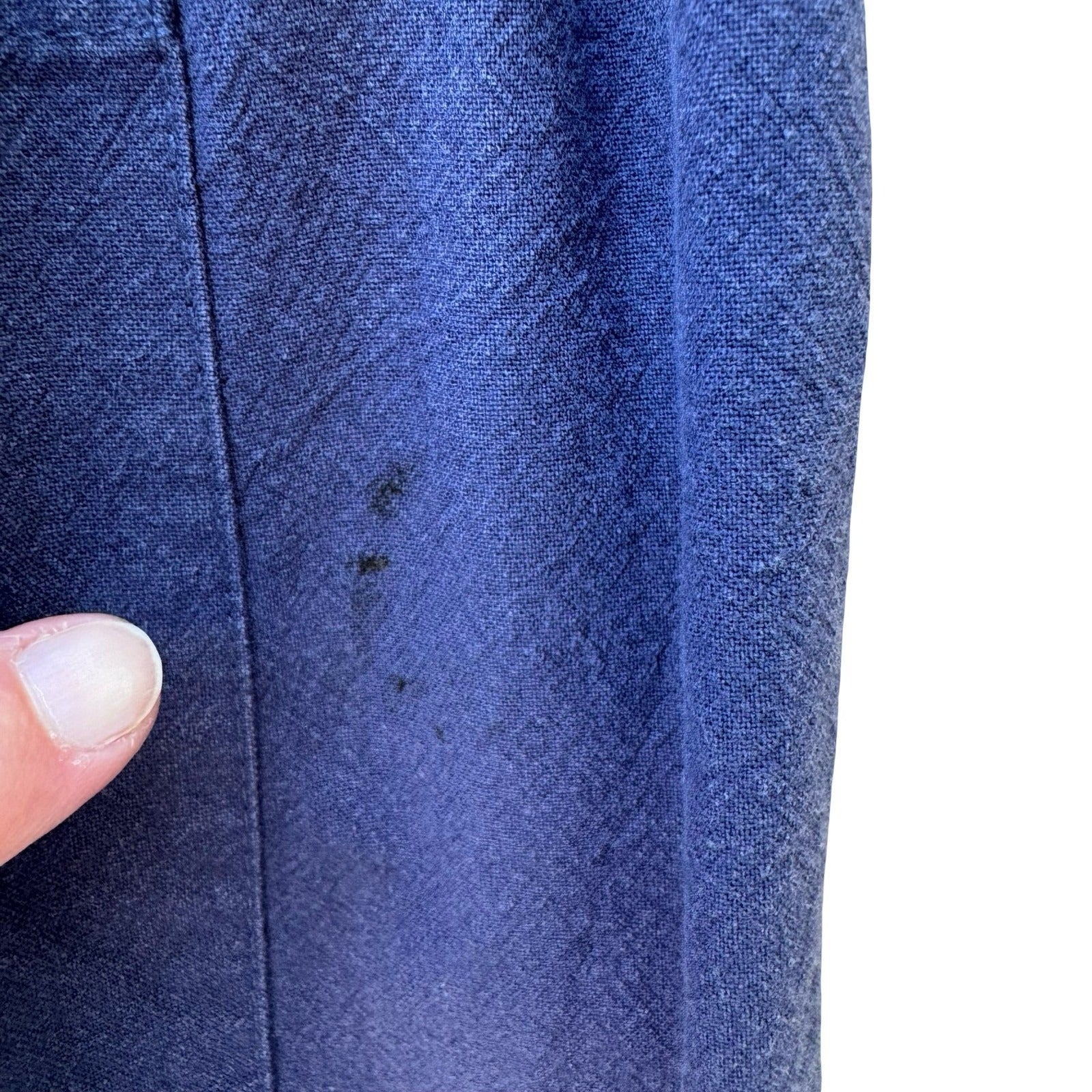 One Boy Linen Blend Minimalist Jogger Pants Relaxed Boho Lagenlook Blue Mens OS