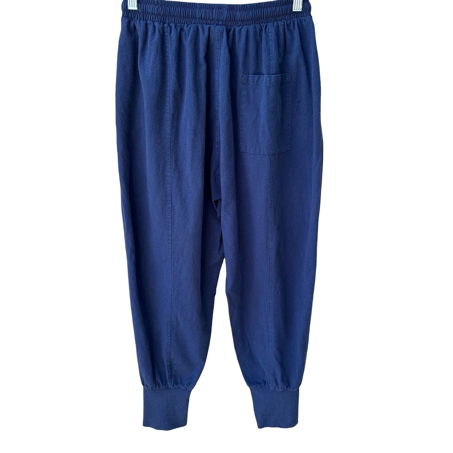 One Boy Linen Blend Minimalist Jogger Pants Relaxed Boho Lagenlook Blue Mens OS