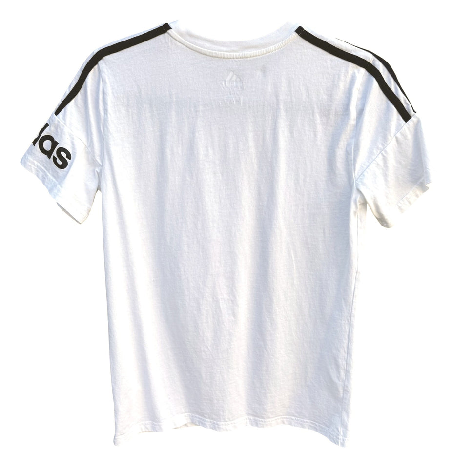 Adidas Core Three Stripes Athleisure Streetwear Black On White Logo T-Shirt M