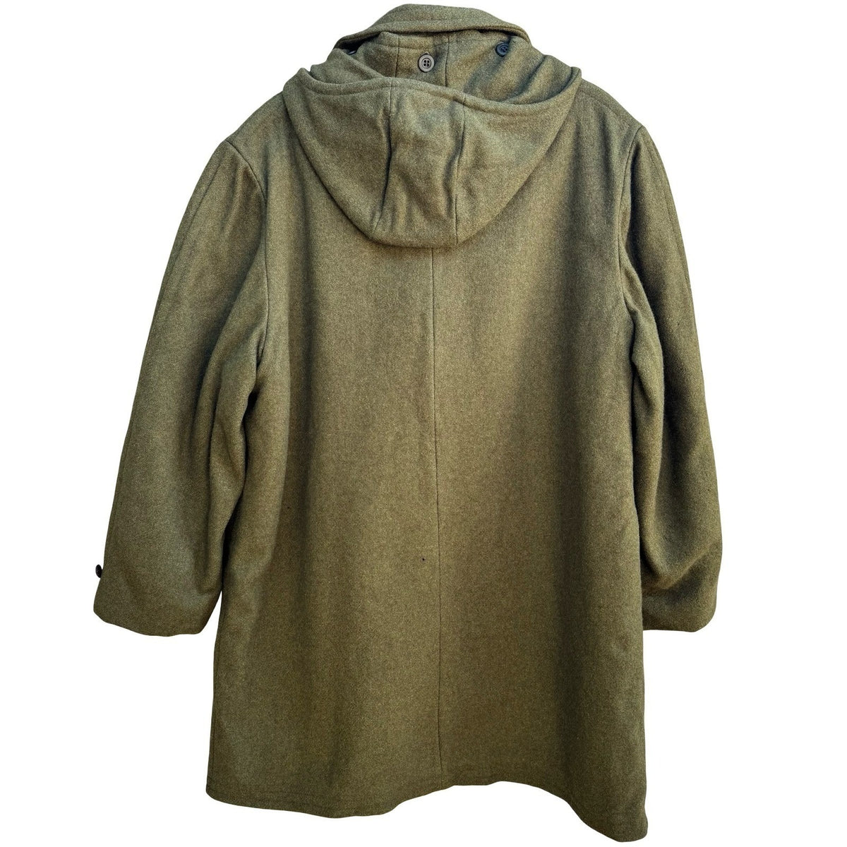 Zero King Vintage 70s Wool Faux Fur Lined Hooded Military Field Coat Green Mens