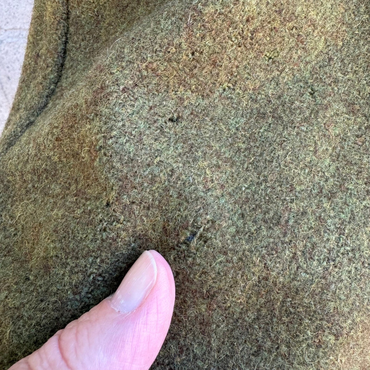 Zero King Vintage 70s Wool Faux Fur Lined Hooded Military Field Coat Green Mens