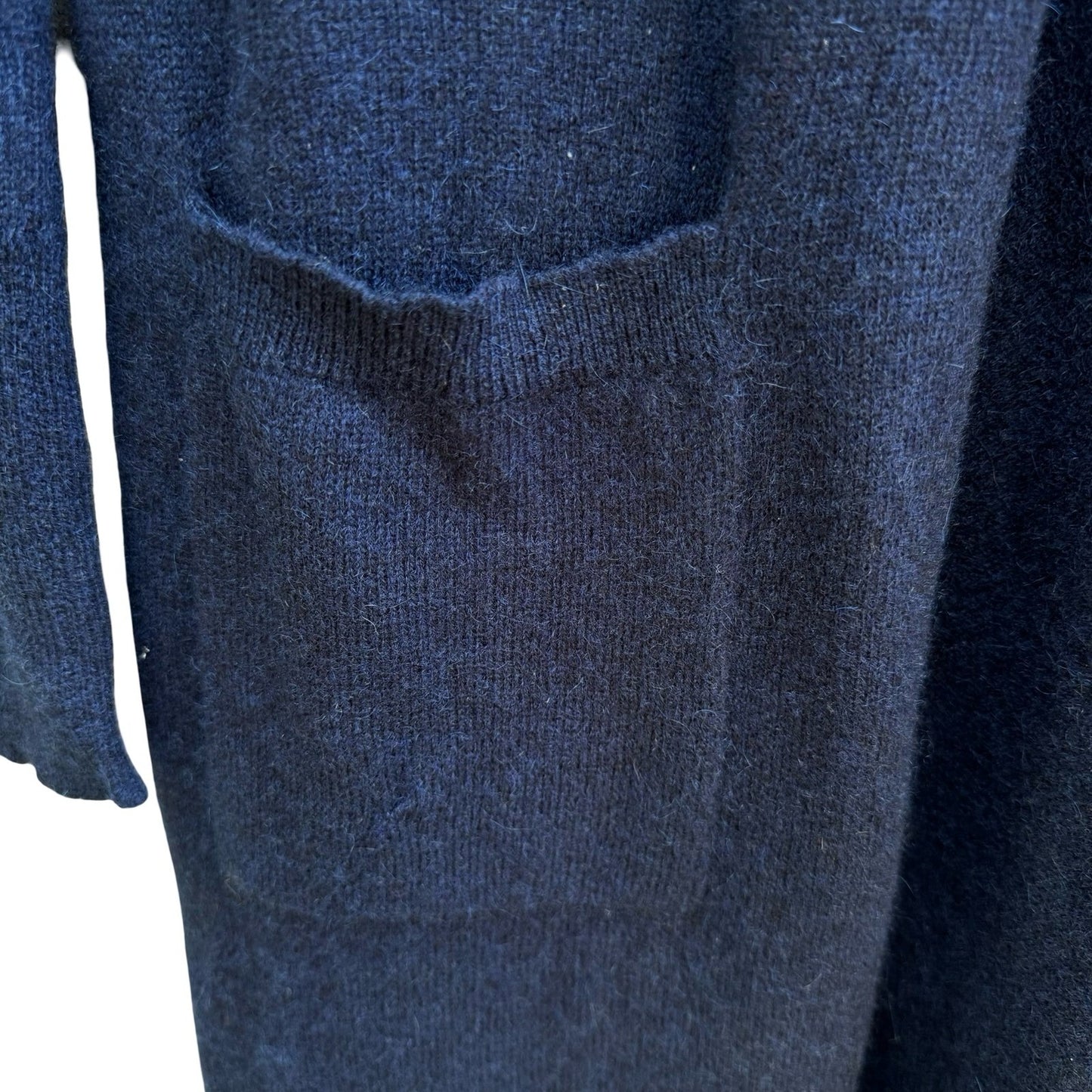 Charter Club Luxury 100% Cashmere Quiet Luxury Open Front Duster Cardigan Navy M