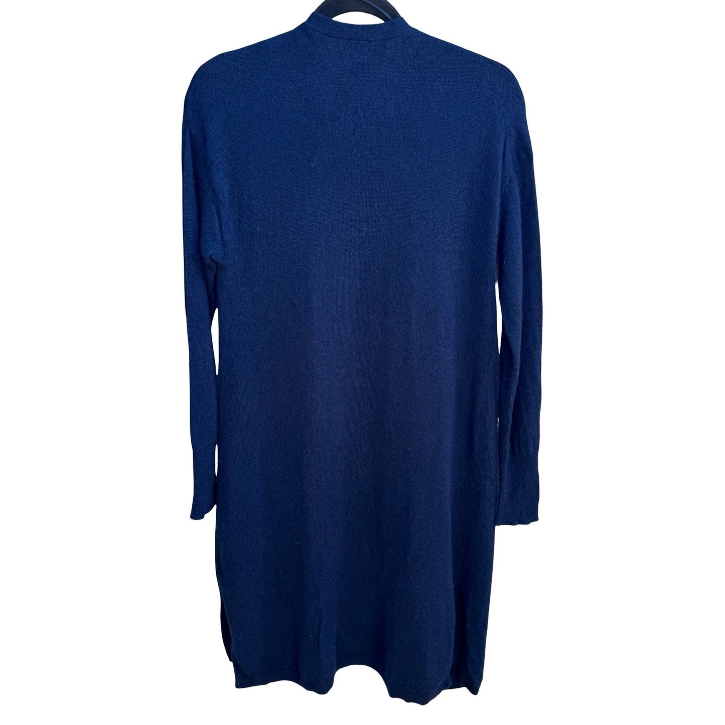 Charter Club Luxury 100% Cashmere Quiet Luxury Open Front Duster Cardigan Navy M