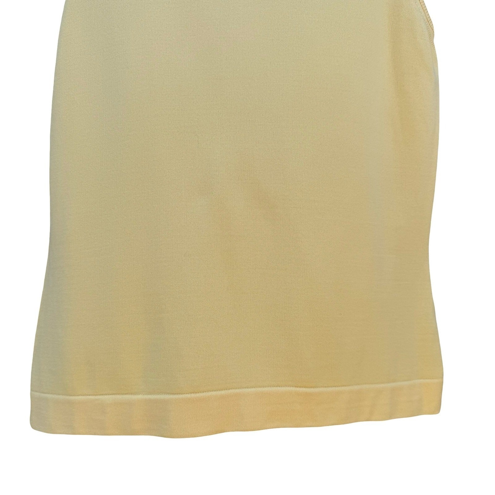 Booth Bay Qiana Vintage Sleeveless Mock Neck Knit Top Yellow 1970s Retro Mod