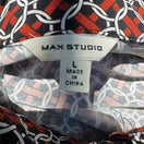 Switch Max Studio 70s Style Mod Geometric Link Print Button Front Belted Shirt Dress L 2 image