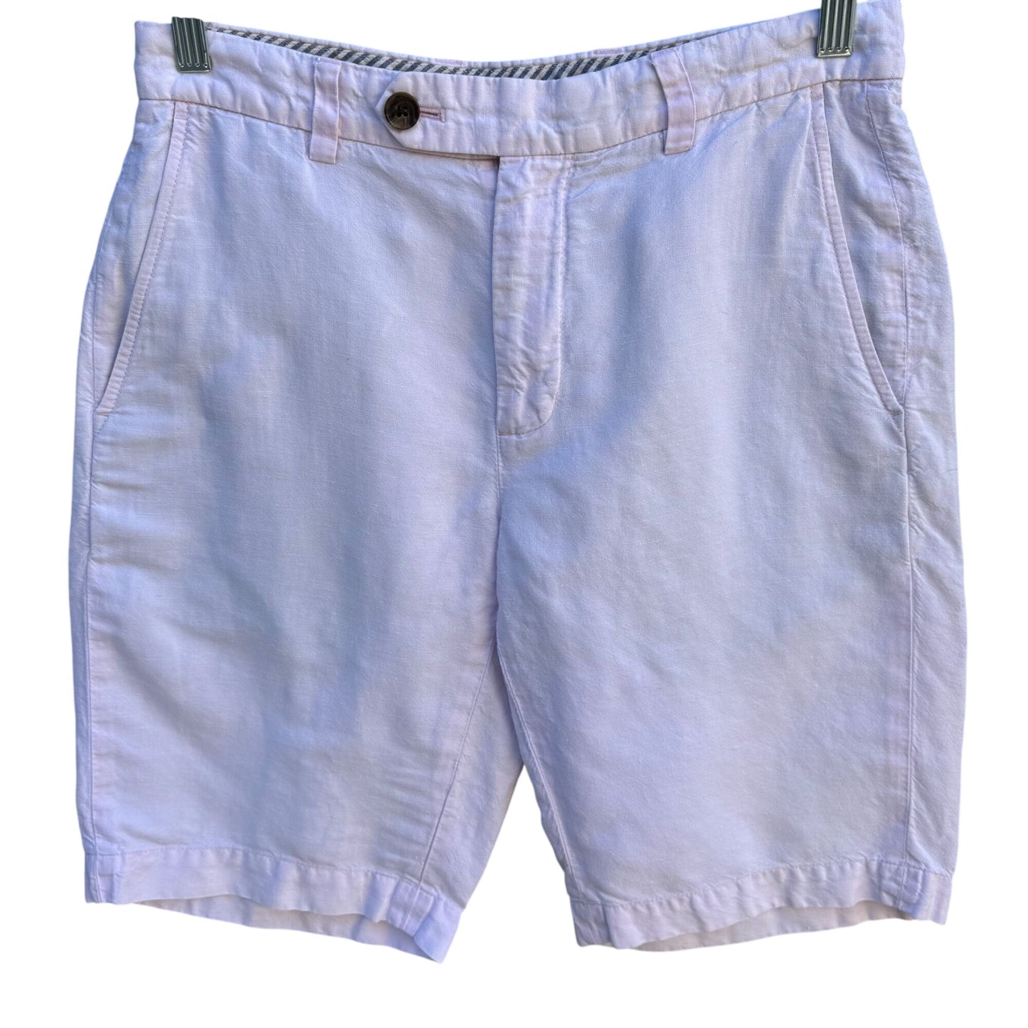 Brooks Brothers Mens W30 Preppy Pale Pink Irish Linen Baird McNutt Shorts Summer