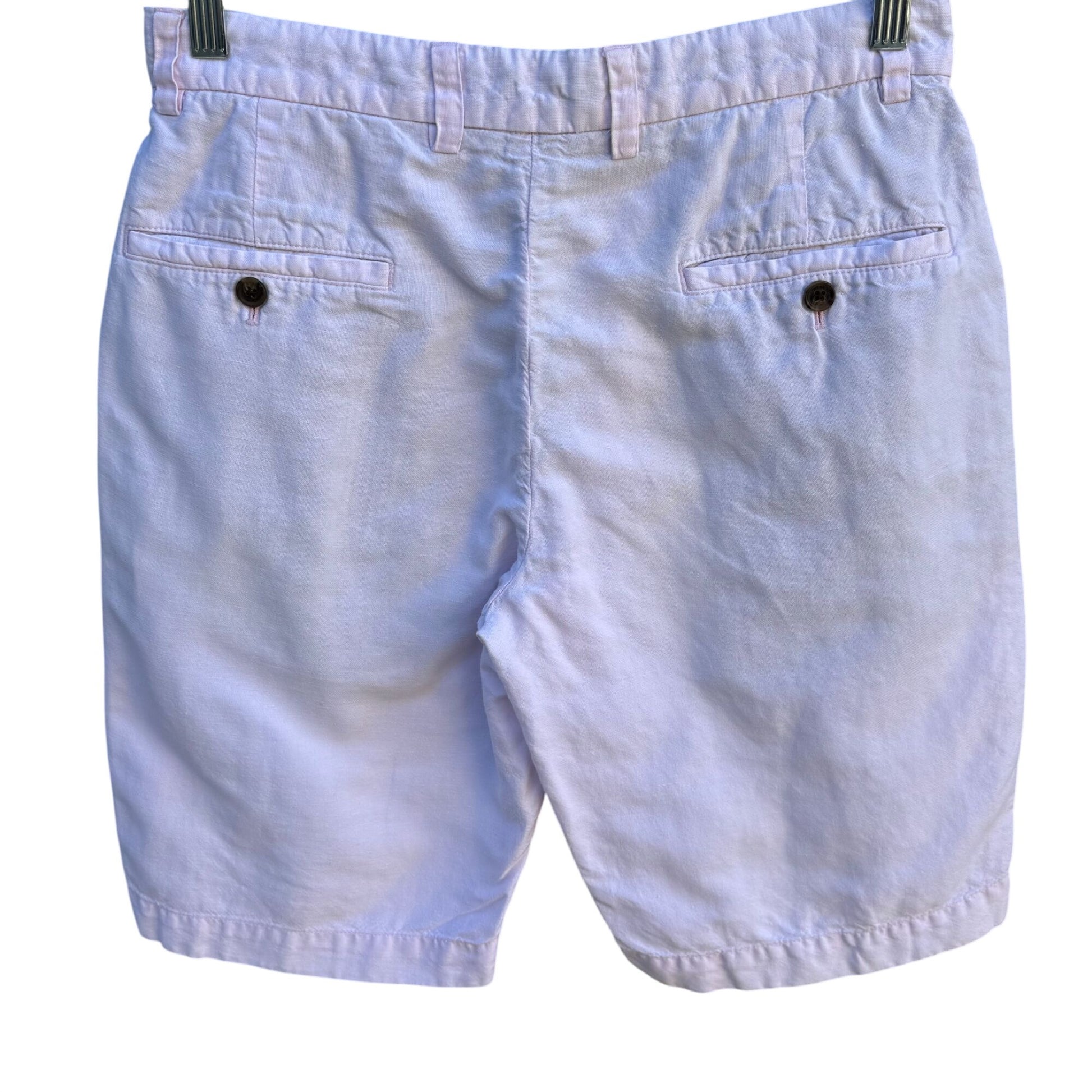 Brooks Brothers Mens W30 Preppy Pale Pink Irish Linen Baird McNutt Shorts Summer