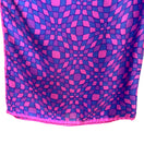 Switch Vintage Psychedelic Mod Pink Purple Geometric Pattern Hand Stitched Silk Scarf 3 image