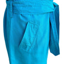 Switch Jacqueline Ferrar Vintage Silk Linen Sleeveless Teal Button-Down Belted Dress 14 3 image