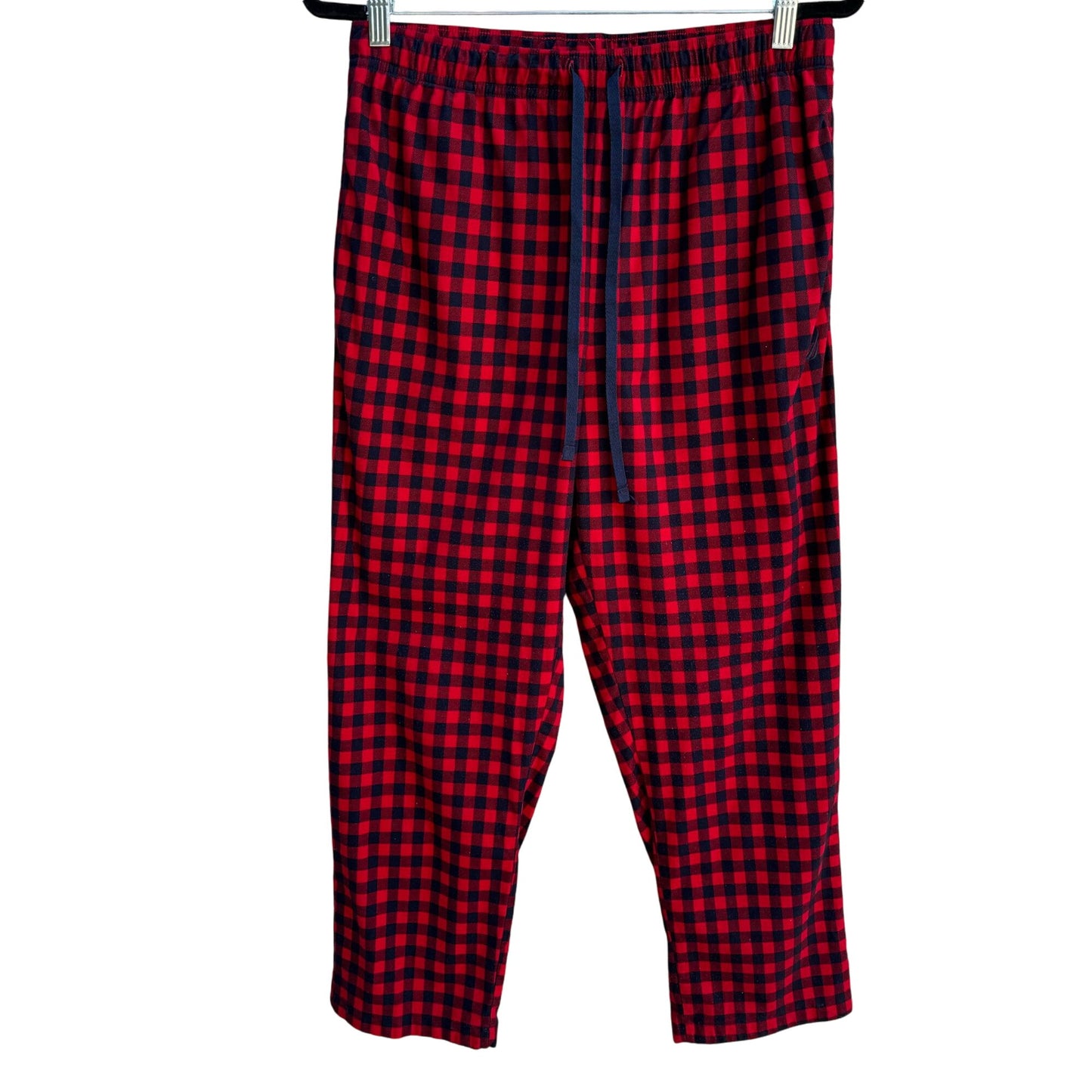 Nautica Men's Red & Black Plaid Flannel Pajama Elastic & Drawstring Waist Pants