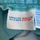 Switch Styles To Go Vintage 90s Teal Retro High Waisted Pleated Capri Pants 14 Granola 2 image
