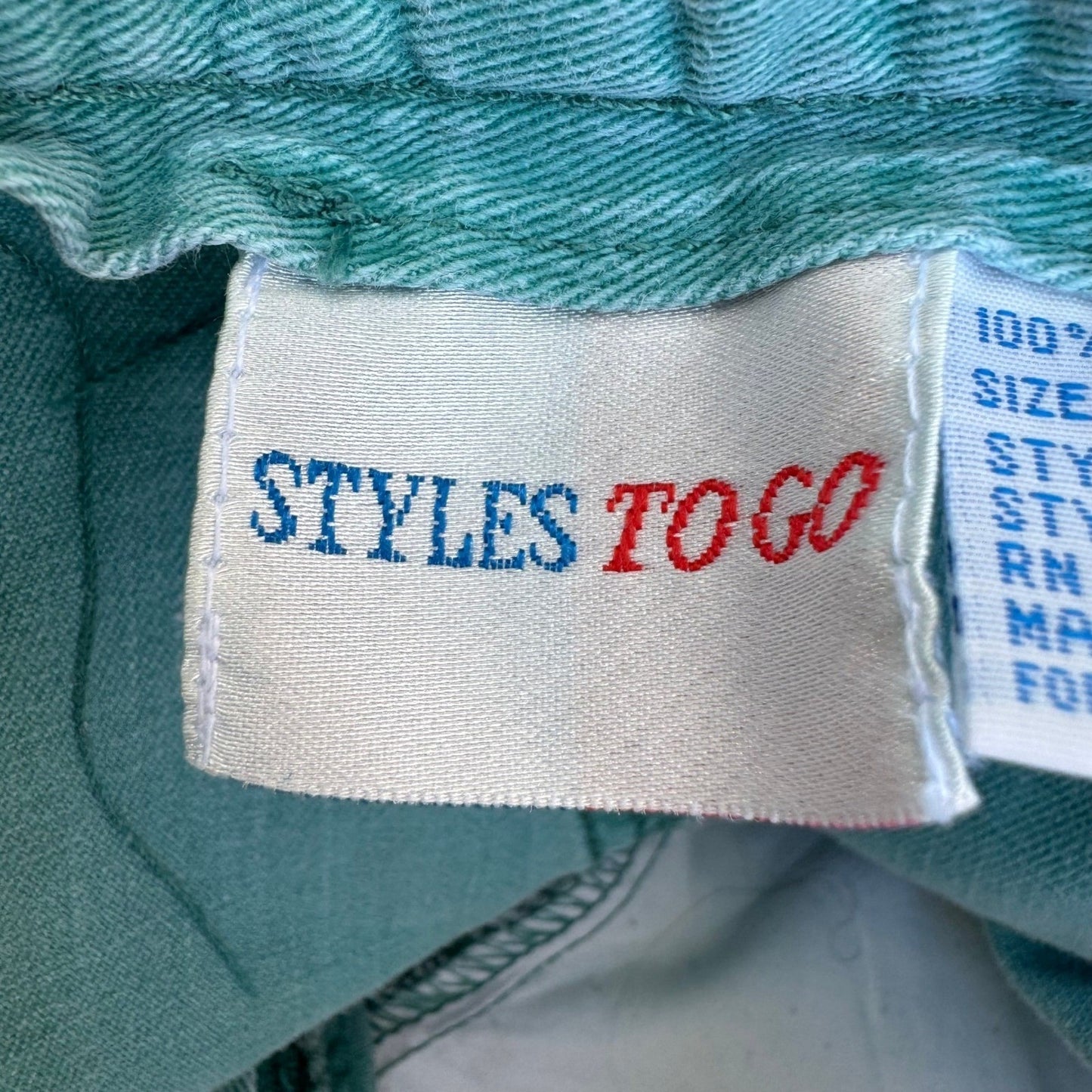 Styles To Go Vintage 90s Teal Retro High Waisted Pleated Capri Pants 14 Granola