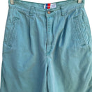 Switch Styles To Go Vintage 90s Teal Retro High Waisted Pleated Capri Pants 14 Granola 3 image