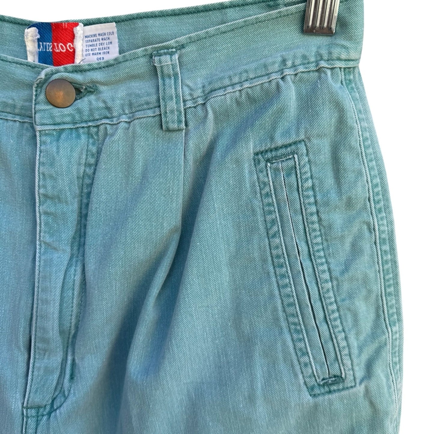 Styles To Go Vintage 90s Teal Retro High Waisted Pleated Capri Pants 14 Granola