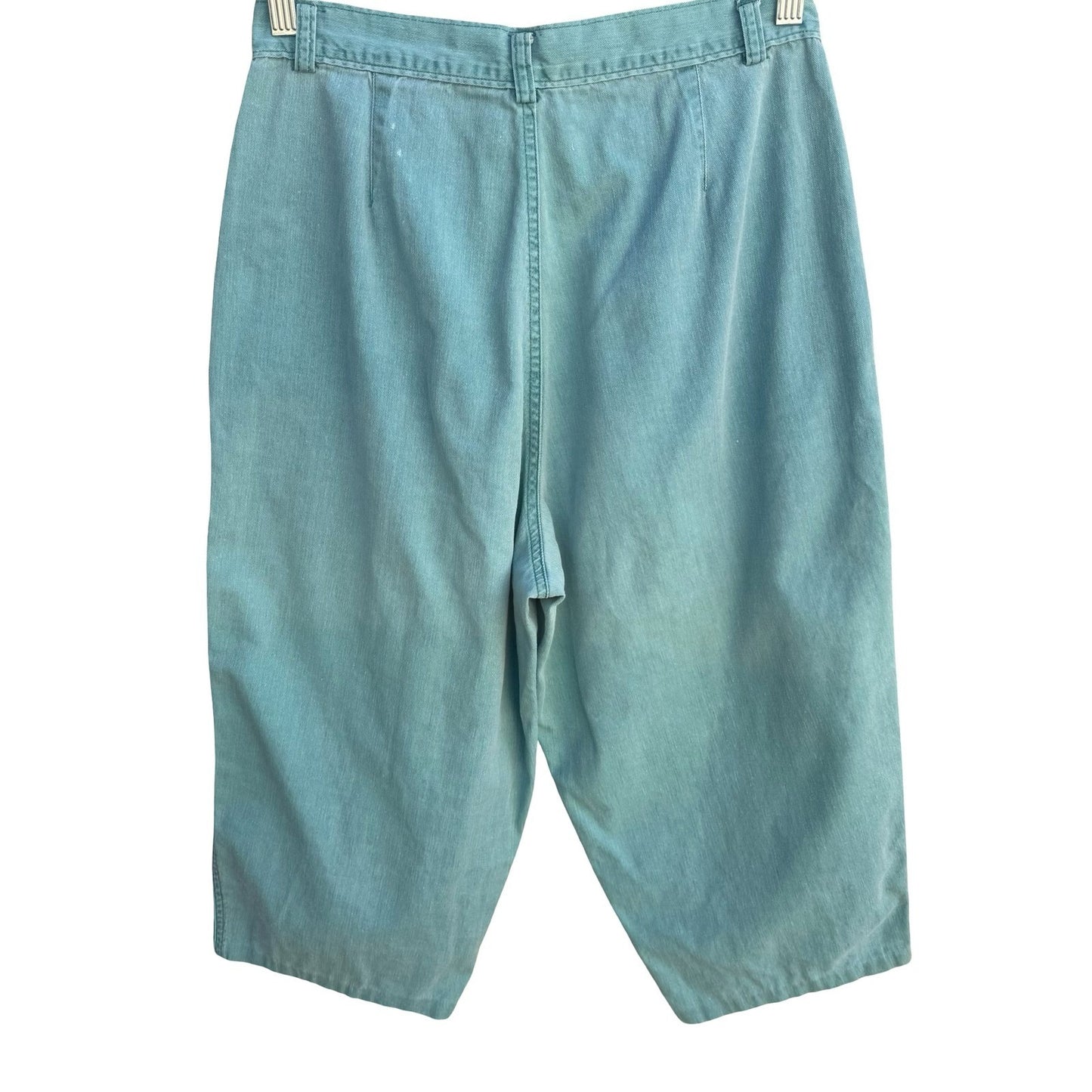 Styles To Go Vintage 90s Teal Retro High Waisted Pleated Capri Pants 14 Granola