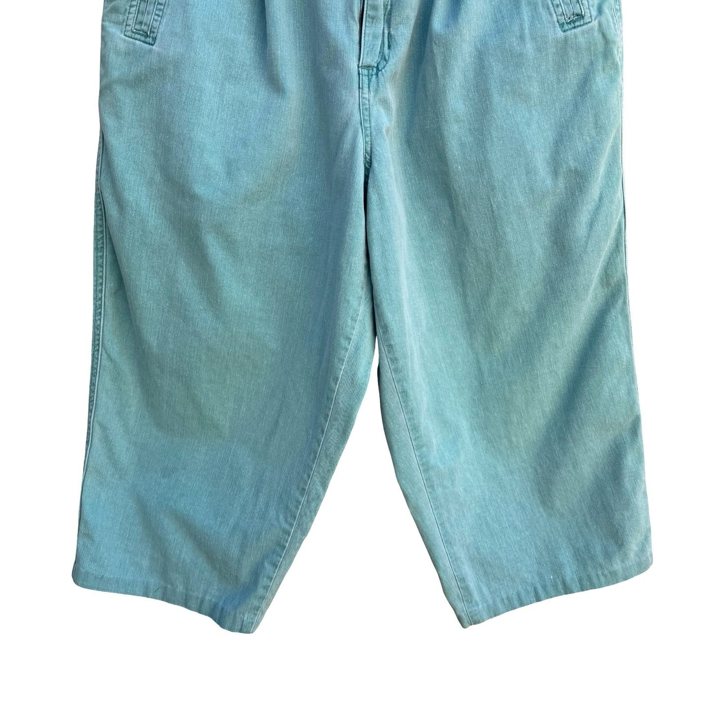 Styles To Go Vintage 90s Teal Retro High Waisted Pleated Capri Pants 14 Granola