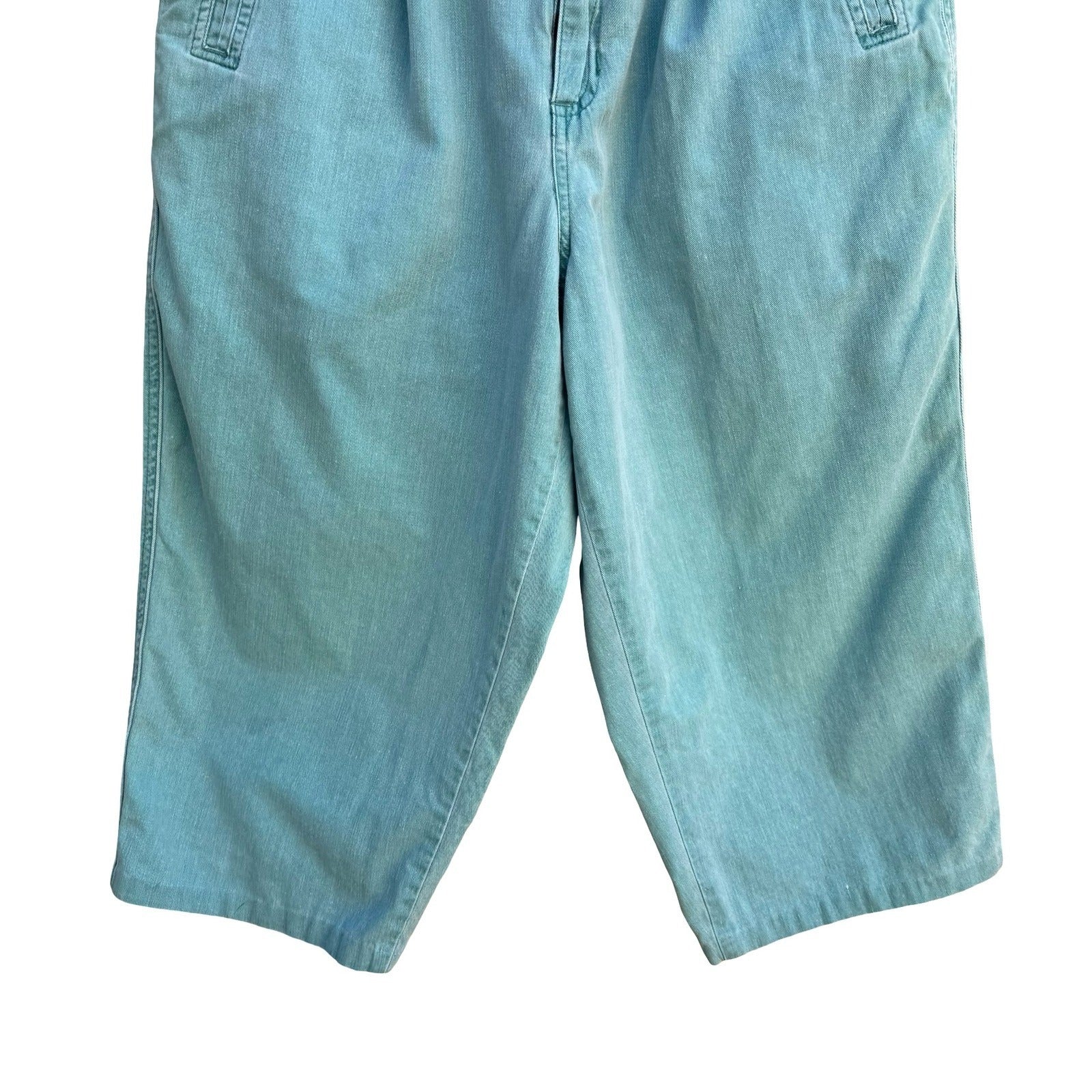 Styles To Go Vintage 90s Teal Retro High Waisted Pleated Capri Pants 14 Granola