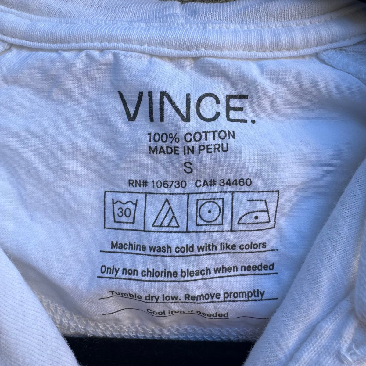Vince Slub Cotton Raglan Minimalist Layering Quiet Luxury Hoodie White Mens S