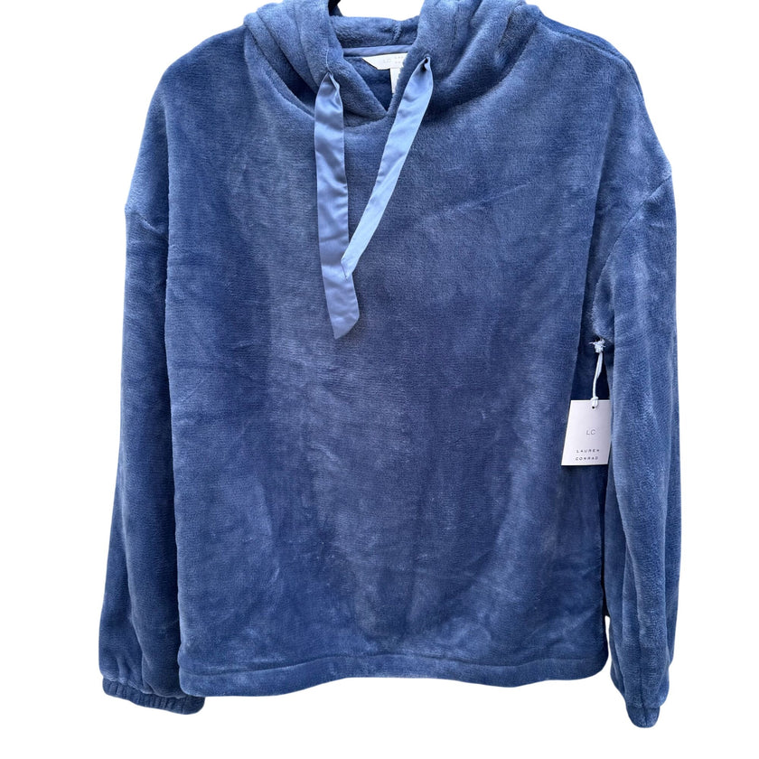 Lauren Conrad Blue Plush Woobie Hoodie Sweatshirt Womens M Cozy Stylish New Tags