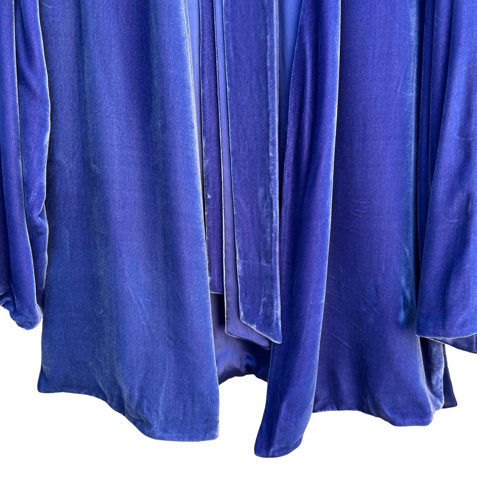 Randolph Duke The Look Reversible Silk Velvet Jacket Blue Open Cardigan SM NWT