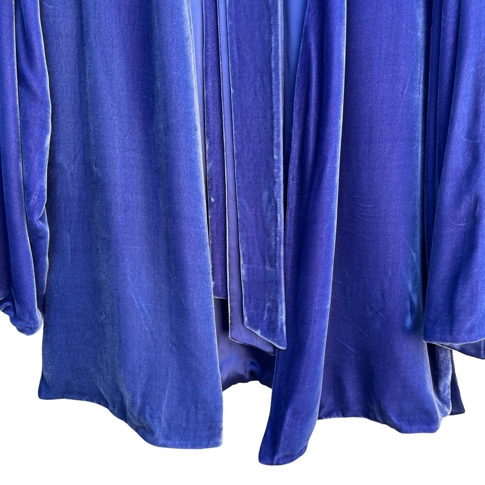 Randolph Duke The Look Reversible Silk Velvet Jacket Blue Open Cardigan SM NWT