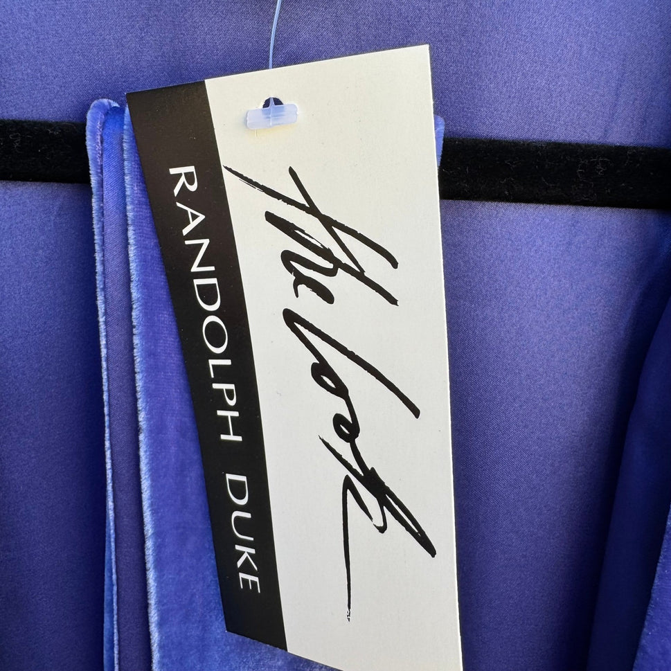 Randolph Duke The Look Reversible Silk Velvet Jacket Blue Open Cardigan SM NWT
