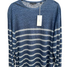 Switch Vince Mens XL Linen Striped Shirt Blue NEW Coastal Quiet Luxury Nautical Preppy 3 image