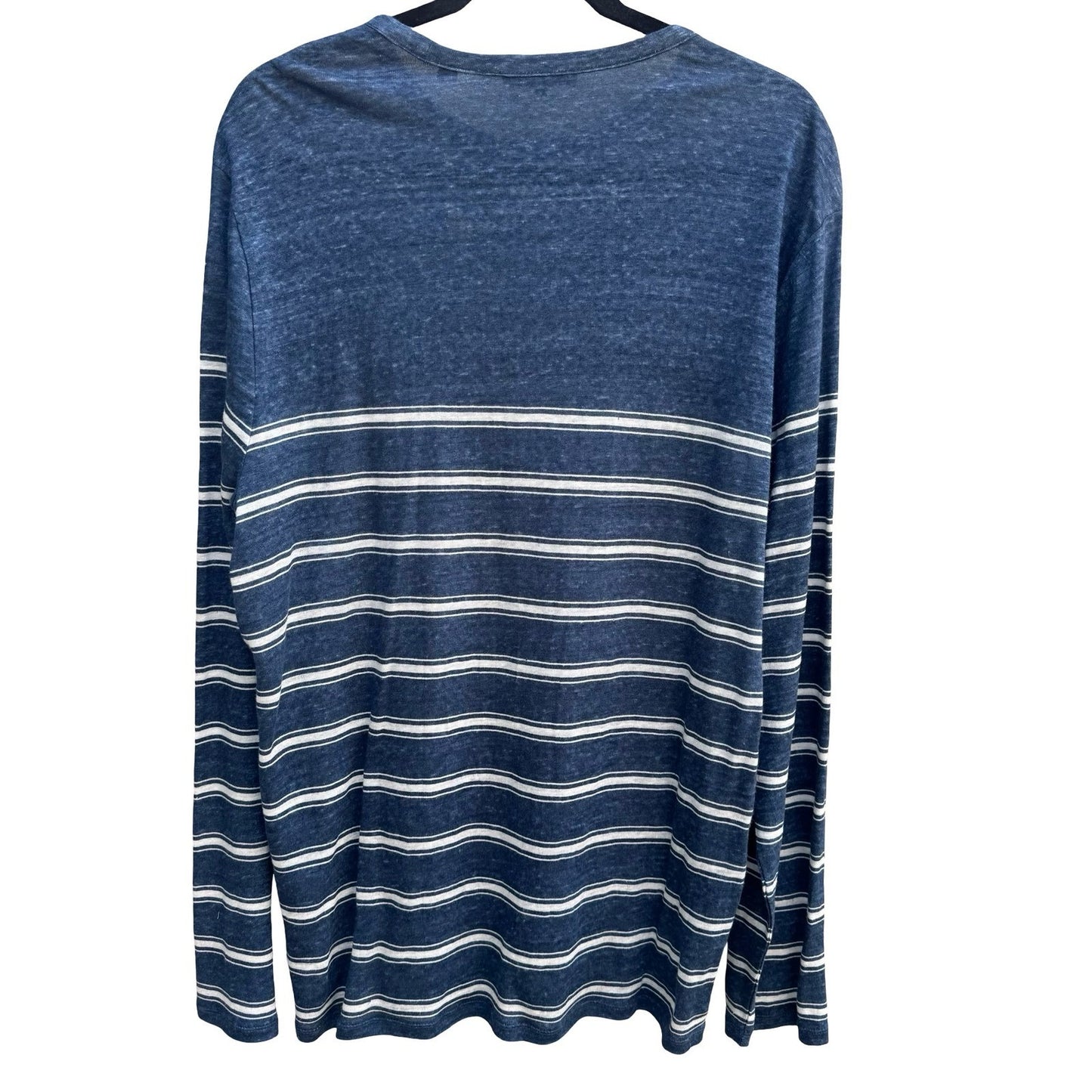 Vince Mens XL Linen Striped Shirt Blue NEW Coastal Quiet Luxury Nautical Preppy